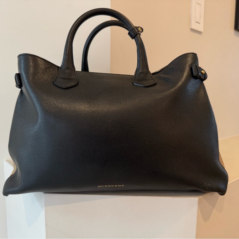 Burberry Black Leather Tote Bag